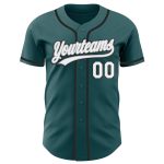 Custom Name and Number Authentic Baseball Jersey in Midnight Green, White, Gray, Black - Personalized Team Gear Personalized