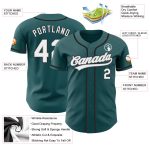 Custom Name and Number Authentic Baseball Jersey in Midnight Green, White, Gray, Black - Personalized Team Gear Personalized