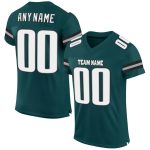 Custom Midnight Green White-Gray Mesh Football Jersey with Personalized Name and Number - Authentic Team Gear Personalized