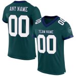 Custom Midnight Green Gray-Navy Authentic Football Jersey with Name & Number - Personalized Team Gear Personalized Midnight