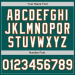 Personalized Midnight Green Baseball Jersey with Custom Name & Number - 3 Color Arm Shapes Personalized Midnight Green White-Orange
