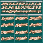 Personalized Midnight Green Baseball Jersey with Custom Name & Number - 3 Color Arm Shapes Personalized Midnight Green White-Orange