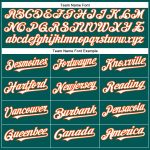 Personalized Authentic Baseball Jersey in Midnight Green with White-Orange Accents Personalized Midnight Green White-Orange