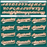 Custom Midnight Green Baseball Jersey with White-Orange Details - Personalized Team Name and Number Personalized Midnight