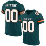 Custom Midnight Green White-Orange Football Jersey with Personalized Name and Number - Authentic Team Gear Personalized Midnight