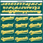 Custom Name and Number Authentic Baseball Jersey, Personalized Midnight Green Yellow-White Team Gear Personalized Midnight