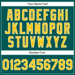 Custom Name and Number Authentic Baseball Jersey, Personalized Midnight Green Yellow-White Team Gear Personalized Midnight