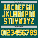 Personalized Team Golf Polo Shirt with Custom Name & Number, Midnight Green Yellow-White Performance Vapor Personalized Midnight