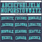 Custom Name Number Long Sleeve Performance T-Shirt for Team Salute to Service in Navy Aqua-White Personalized Navy Aqua-White