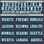 Custom Name Number Personalized Football Jersey Navy Aqua-White Mesh Authentic Team Personalized Navy Aqua-White Mesh Authentic