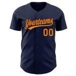 Custom Name and Number Personalized Navy Orange-Navy Authentic Baseball Jersey Personalized Navy Bay Orange-Navy Authentic