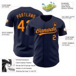 Custom Name and Number Personalized Navy Orange-Navy Authentic Baseball Jersey Personalized Navy Bay Orange-Navy Authentic