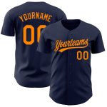 Custom Name and Number Personalized Navy Orange-Navy Authentic Baseball Jersey Personalized Navy Bay Orange-Navy Authentic