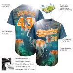 Personalized 3D Jellyfish Ocean Baseball Jersey - Navy Bay Orange-White Custom Name and Number Personalized Navy Bay Orange-White