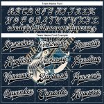 Custom Rock Star Music Festival Bomber Jacket with 3D Guitar Pattern - Personalized Navy Black-White Varsity Letterman Design