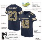 Custom Name Number Personalized Navy Camo Cream Mesh Football Jersey - Authentic Team Apparel Personalized Navy Camo-Cream