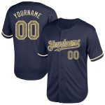 Custom Name and Number Personalized Navy Camo Cream Mesh Baseball Jersey - Authentic Throwback Team Apparel Personalized