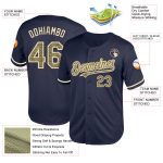 Custom Name and Number Personalized Navy Camo Cream Mesh Baseball Jersey - Authentic Throwback Team Apparel Personalized