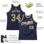 Custom Name Number Navy Camo-Old Gold Basketball Jersey - Personalized Authentic Throwback Team Apparel Personalized Navy