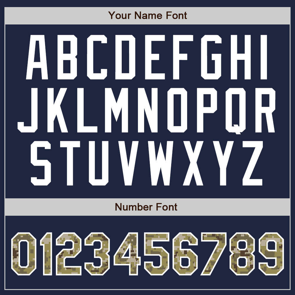 Personalized Navy Camo-White Bomber Full-Snap Varsity Letterman Jacket Team Custom Name and Number Custom Team Name Number Navy Camo White Bomber Varsity Letterman Jacket Personalized Full-Snap Personalized Navy Camo-White - Image 5