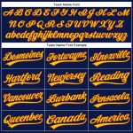 Custom Name Number Performance Vapor Golf Polo Shirt - Personalized Navy Crimson Yellow Team Apparel Personalized Navy Cimson-Yellow