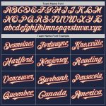 Custom Navy Baseball Jersey with Team Name and Number in Cream-Crimson - Personalized Arm Shapes Design, 3 Color Options