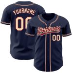 Custom Name and Number Baseball Jersey - Personalized Navy City Cream-Crimson Authentic Team Jersey Personalized Navy City