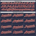Custom Name and Number Authentic Throwback Baseball Jersey - Personalized Navy City Cream Crimson Mesh Design Personalized