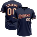 Custom navy, cream and crimson softball jersey