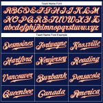 Custom Navy Baseball Jersey with Personalized Name and Number - City Cream-Red Authentic Team Gear Personalized Navy City