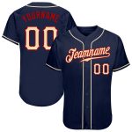 Custom Navy Baseball Jersey with Personalized Name and Number - City Cream-Red Authentic Team Gear Personalized Navy City