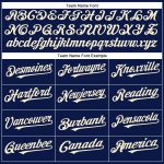Custom Name Number Authentic Baseball Jersey Personalized Navy Cream Design Personalized Navy Cream Authentic Baseball Jersey