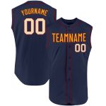 Personalized Baseball Jersey with Custom Name & Number in Navy, Cream & Crimson - Authentic Sleeveless Design Personalized