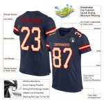 Custom Navy Cream-Red Mesh Football Jersey with Personalized Name and Number - Authentic Team Gear Personalized Navy Cream-Red