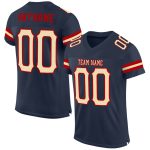 Custom Navy Cream-Red Mesh Football Jersey with Personalized Name and Number - Authentic Team Gear Personalized Navy Cream-Red