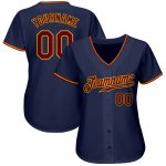 Custom Name and Number Personalized Baseball Jersey - Navy Crimson Gold Authentic Team Jersey Personalized Navy Crimson-Gold