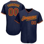 Custom Name and Number Personalized Baseball Jersey - Navy Crimson Gold Authentic Team Jersey Personalized Navy Crimson-Gold