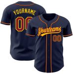 Personalized Navy Gold Crimson Authentic Baseball Jersey for Men and Women Personalized Navy Crimson-Gold Authentic Baseball
