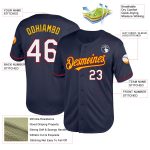 Custom Navy and Crimson Gold Baseball Jersey with Personalized Name and Number - Authentic Throwback Team Gear Personalized