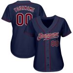 Custom Name and Number Authentic Baseball Jersey - Personalized Navy Crimson White Team Jersey Personalized Navy Crimson-White