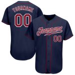 Custom Name and Number Authentic Baseball Jersey - Personalized Navy Crimson White Team Jersey Personalized Navy Crimson-White