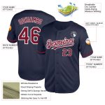 Custom Name Number Baseball Jersey - Personalized Authentic Navy Crimson-White Mesh Throwback Personalized Navy Crimson-White