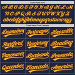 Custom Name and Number Personalized Unisex Softball Jersey in Navy Crimson-Yellow, Two-Button Style Personalized Navy Crimson-Yellow