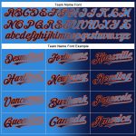 Custom Name Number Gradient Baseball Jersey - Personalized Navy Electric Blue Orange Fashion Team Apparel Personalized Navy