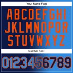 Custom Name Number Gradient Baseball Jersey - Personalized Navy Electric Blue Orange Fashion Team Apparel Personalized Navy