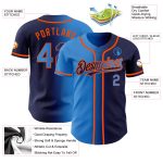 Custom Name Number Gradient Baseball Jersey - Personalized Navy Electric Blue Orange Fashion Team Apparel Personalized Navy