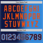 Custom Name Number Varsity Letterman Jacket Gradient Navy Electric Blue Orange Bomber Full-Snap Fashion Jacket Personalized