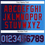 Personalized Gradient Baseball Jersey with Custom Name & Number - Navy Electric Blue-Red Authentic Fashion Personalized Navy