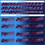 Personalized Gradient Baseball Jersey with Custom Name & Number - Navy Electric Blue-Red Authentic Fashion Personalized Navy