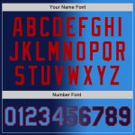 Personalized Custom Name Number Gradient Varsity Letterman Jacket Navy Electric Blue Red Full-Snap Bomber Personalized Navy